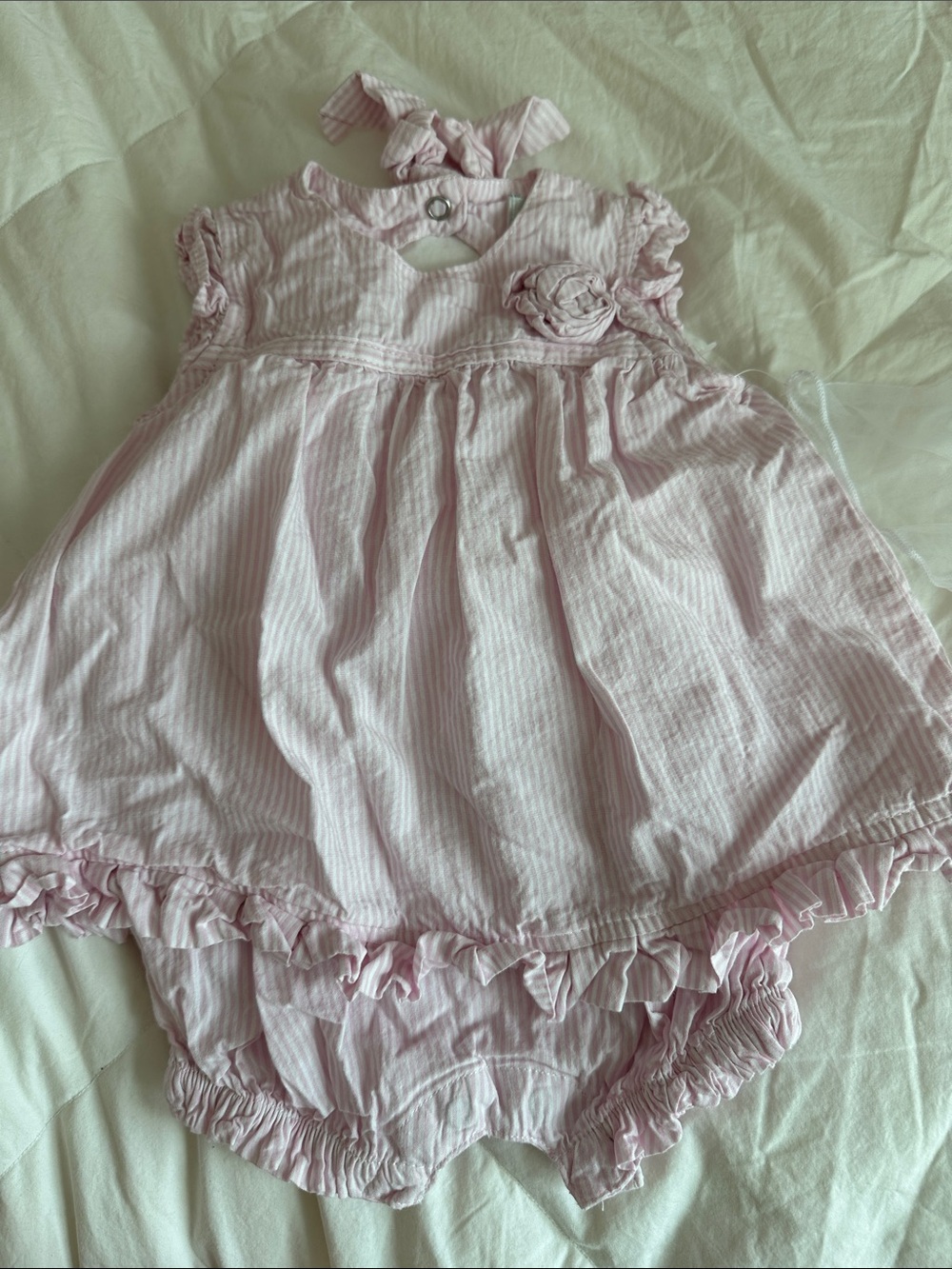 Baby Pink Ruffle Dress with Bloomers - Charming Infant Outfit